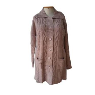 Imagem de Cardigan Feminino Plus Size Tricot Mousse Super Grosso Frio-Feminino