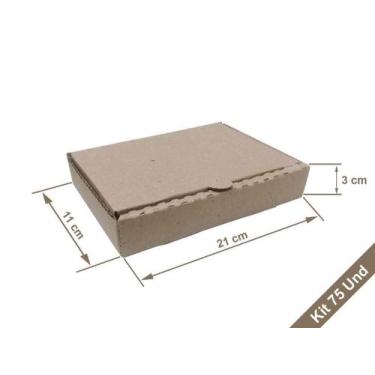 Imagem de Kit 75 Caixas De Papelão 21x11x3cm Correio Pac Mini Envio - Play Embal