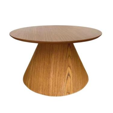 Imagem de Mesa Cone de Centro Redonda 70 cm Base Freijó Tampo Freijó - Personal 