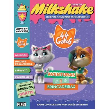 Imagem de 44 Gatos: Aventuras e Brincadeiras - Coleção Milkshake: Jogos com adesivos para você se divertir!