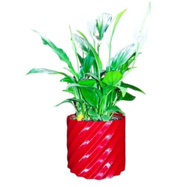 Imagem de Kit 2 Vasos Cachepot Mini Decorativo Com Suporte (Vermelho)