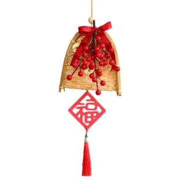 Imagem de MERIGLARE Decoração de ano novo chinês, festival de primavera, ornamento suspenso, laço, bênção, interior, sinal de porta realista para armário, quarto, Personagem Fu