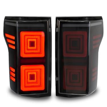 Imagem de Luzes traseiras de LED completas para Ford F150 2015-2020, lâmpada traseira de design atraente de formato exclusivo sem BSM, seta dinâmica, luzes traseiras de freio reverso (não serve para modelo de