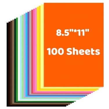 Imagem de Papel cartolina de cores sortidas, pacote múltiplo, papel de construção pesado (20 cores - 100 folhas)