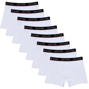 Imagem de Kit 08 Cuecas Masculinas Boxer Cotton Basic Huxter Branco, M