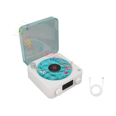 Imagem de Alto-falante Bluetooth Waves 3 Em 1 Player de Ondas Com Luz Ambiente, Exibição de Tempo, Som Estéreo Alto-falante Reprodutor de Discos Vintage, Alto-falante Portátil Waves para