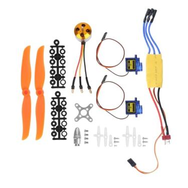 Imagem de plplaaoo Brushless Motor, Brushless Motor Set for RC Planes, Brushless Motor for RC Aircraft, A2212 2200KV Brushless Motor 30A ESC SG90 9G Micro Servo 6035 Propeller for RC Plane