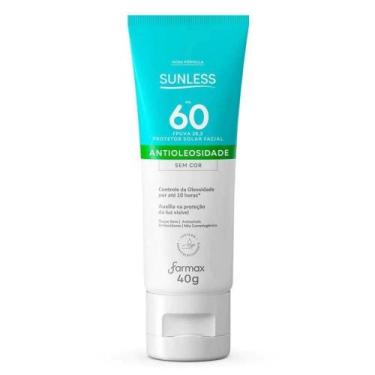 Imagem de Protetor Facial Fps 60 Antioleosidade 40g - Sunless - Farmax, Sem Cor