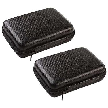 Imagem de 2 peças de capa retangular para fone de ouvido, capa de transporte para fone de ouvido, capa de transporte, fone de ouvido, bolsa de armazenamento, bolsa de fone de ouvido com zíper, preta