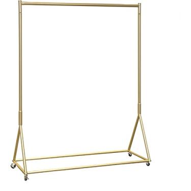 Imagem de LIFOND Suporte para roupas, trilho sobre rodas, suporte independente de metal resistente, fácil de montar para armazenamento de roupas, suporte de exibição para decoração de quarto A