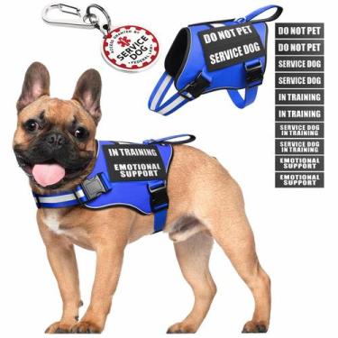 Imagem de Colete Service Dog MOOGROU com etiqueta de identificação e 10 adesivos