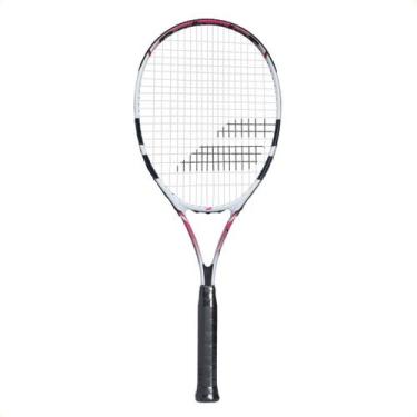 Imagem de Raquete de Tênis Babolat Feather Branca e Rosa 260g 16x19