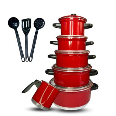 Imagem de Jogo De Panelas Com 6 Peças E Brindess(Vermelho Pigmentado)