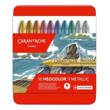 Imagem de Caran D'Ache Giz Pastel Oleoso Neocolor I 10 Cores Metálicas, 10 Cores Metalicas