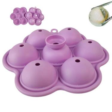 Imagem de Forma de Gelo Esfera Bandeja de Silicone Bebida Cha Gelado Drink Coque