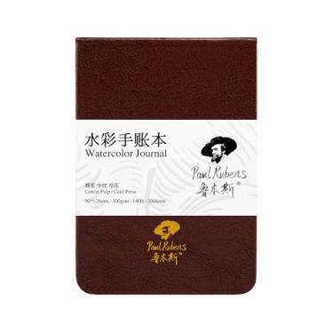 Imagem de Paul Rubens Caderno de aquarela, 100% algodão, sem ácido, prensado a frio, caderno de esboços em aquarela, 9 x 13 cm, 63,5 kg/300 gsm, 20 folhas para aquarelas, guache, acrílicos