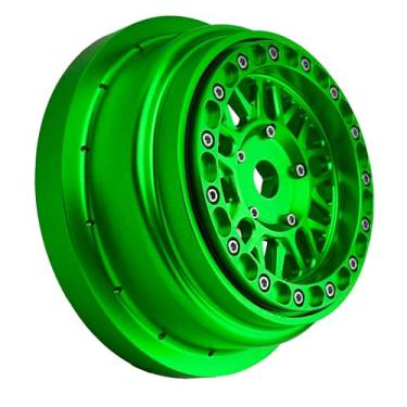 Imagem de BeaxTurbo Racing Upgrade Parts Losi Super Baja REY2.0 1/6 CNC Aluminum Bead Lock Wheel Titanium/green1pcs (Green-Green)