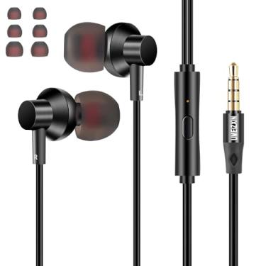 Imagem de UMEIZXIN Fones de ouvido com fio com microfone, fones de ouvido intra-auriculares para escola, crianças, adultos, fones de ouvido estéreo com fio para iPhone, iPad, Android, MP3, Samsung a maioria dos
