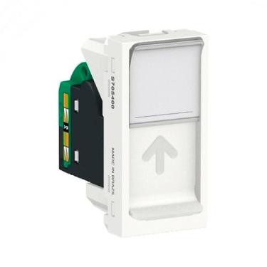 Imagem de Módulo Tomada RJ45 CAT-5E 8 Fios Branco Orion Schneider, Branco