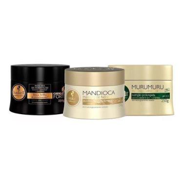 Imagem de Kit Haskell Máscara Cavalo Forte Murumuru Mandioca 250g Cronograma