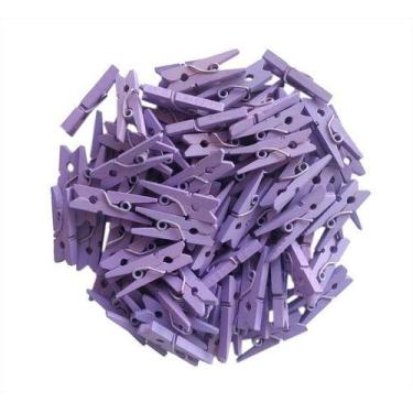 Imagem de Mini Prendedor de Madeira Lilas 3,5cm - 50 Unidades - Artlille
