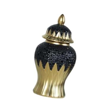 Imagem de IEUDNS Jar de gengibre de cerâmica Tabela de mesa de decoração de tabela de armazenamento Vasos decorativos de armazenamento com tampa para cozinha de festas