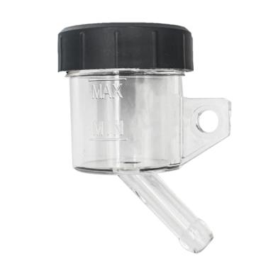 Imagem de GEARLINTON Tanque universal de cilindro mestre de freio traseiro para motocicleta copo de óleo reservatório de garrafa de fluido (transparente)