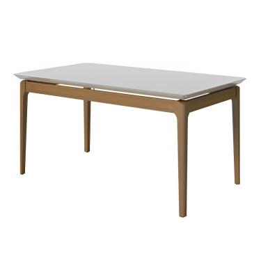 Imagem de Mesa Wind 1.8 C/ Vidro Retangular - Off White/nature