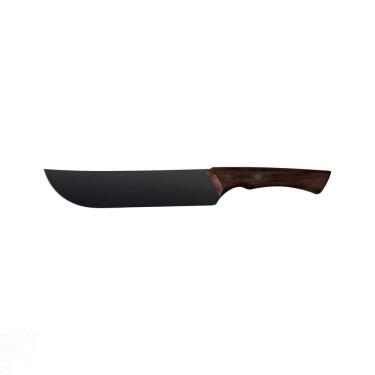 Imagem de Faca Para Carne Churrasco Black Com Lâmina Em Aço Inox Escurecido E Cabo De Madeira 8"
