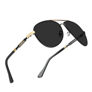 Imagem de Óculos De Sol Masculino Polarizados Design Piloto Uv 400 Kdeam Preto