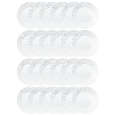 Imagem de Conjunto De Pratos De Sobremesa Duralex Saturno Em Vidro 19 Cm 24 Peças Branco