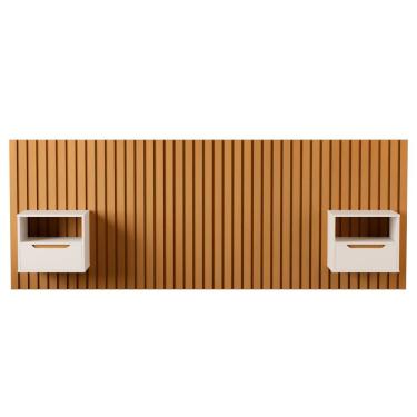 Imagem de Cabeceira Ripada Com Mesinhas Nápoles Nature Pérola