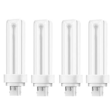 Imagem de SATZOL Lâmpada Fluorescente Compacta De 13 W G24Q-1 Com Base 4 Pinos E 4100 K, Substituição Para Sylvania 20667 Cf13Dd/E/841, Philips 38328-1 Pl-C W/841/4P/Alto, Ge 97597 F13Dbx/841/Eco4P (Branco Fr