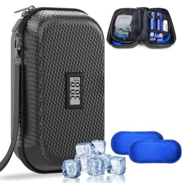 Imagem de bdmaky Estojo De Viagem Para Refrigerador Insulina, Aprovado Pela Tsa, Medicamentos Refrigerados Com Termômetro, Visor Temperatura, Bolsa Diabéticos 2 Bolsas Gelo Reutilizáveis, Uso Diário