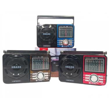 Imagem de Rádio Retrô Portátil Bluetooth Kapbom KA-1088, Azul