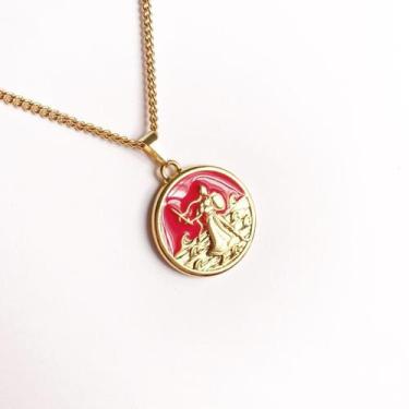 Imagem de Colar Pingente Medalha Orixá Corrente 60 Cm Dourado - Obá - Le Rouge J