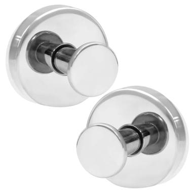 Imagem de LifCratms 2 ganchos de ventosa para chuveiro, ganchos de toalha de aço inoxidável para banheiro, cozinha, porta de vidro, espelho, azulejo (cromado)