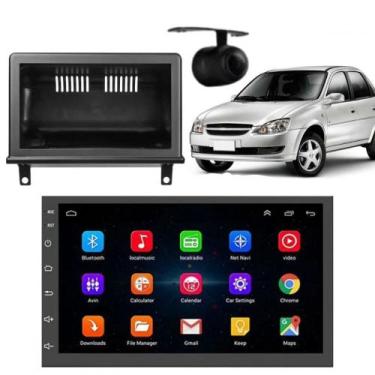 Imagem de Central Multimidia Android Auto Corsa Sedan Moldura + Câm - First Opti