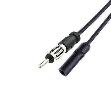 Imagem de RedYutou Cabo de conversão universal DIN macho para fêmea de áudio modificado DVD navegação CD Player rádio antena de rádio cabo de conversão (12 polegadas)