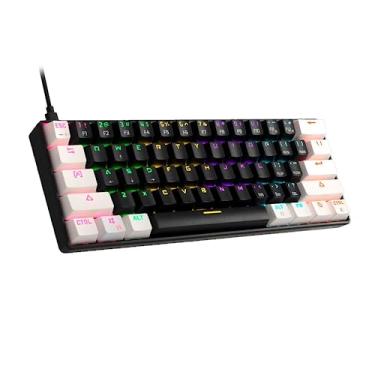 Imagem de TECLADO MECANICO GAMER GAMDIAS AURA GK2 PRETO E BRANCO SWITCH BROWN ABNT2