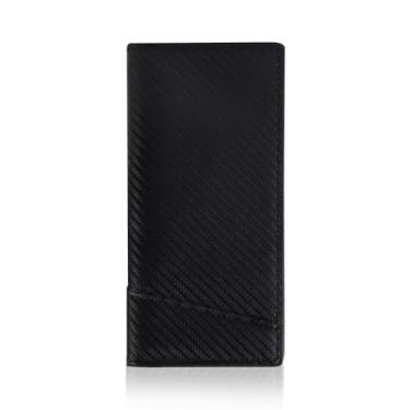 Imagem de AfitLulu Carteira longa para homens, carteiras duplas para homens com 12 compartimentos para cartão e bolso para moedas com zíper, carteira masculina ultrafina elegante para ternos e uso diário, Preto