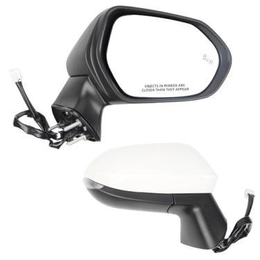 Imagem de Dasbecan Espelho lateral do passageiro branco compatível com Toyota Corolla 2019-2022 conjunto de espelho retrovisor de porta direita aquecido manual dobra ajuste de potência detecção de ponto cego