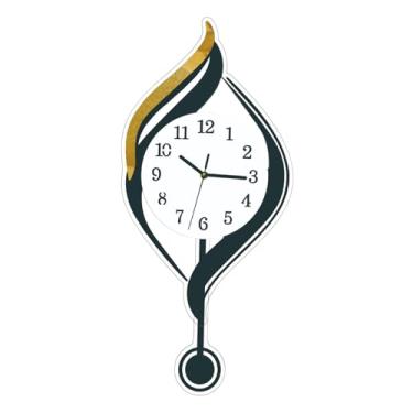 Imagem de Ioensy Relógio de parede grande para decoração de sala de estar, relógio de arte analógico com números arábicos, moderno para cozinha, banheiro e casa, Branco