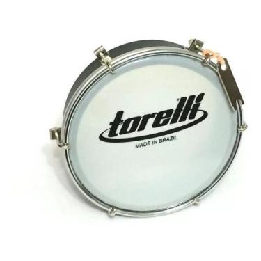 Imagem de Tamborim c/ Corpo Injetado Pele Leitosa Torelli TT 404 Preto