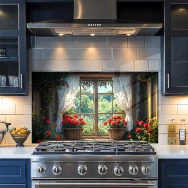 Imagem de Papel de parede de cozinha autoadesivo à prova de óleo, impermeável, protetor de parede, papel removível para armário