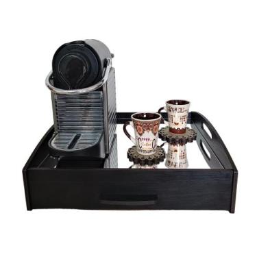 Imagem de Cantinho do café com gaveta porta capsulas + espelho sobreposto cor ne