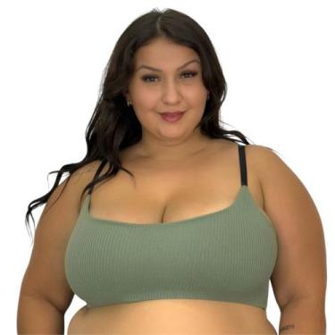 Imagem de Sutiã Plus Size Tecido Canelado Top Grande - c14 Felícia - TERRA E MAR