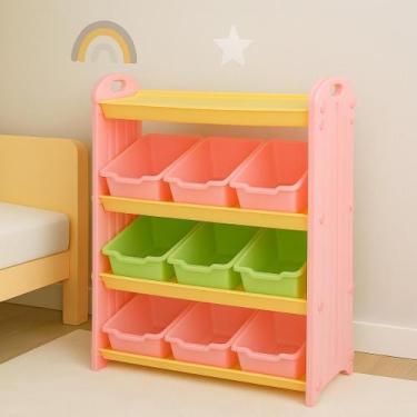 Imagem de Organizador De Brinquedos Infantil Multifuncional C/ Caixas - Genérica
