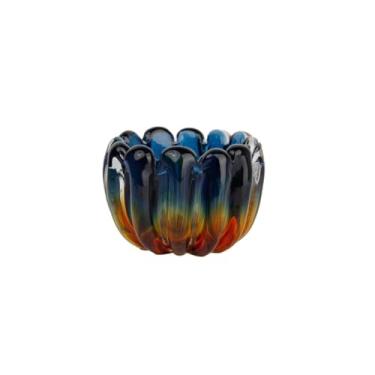Imagem de CACHEPOT DECOR MURANO 16X12 CM AZUL SAFIRA COM AMBAR