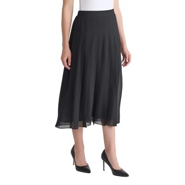 Imagem de Kasper Saia midi feminina plissada frontal, Preto, M